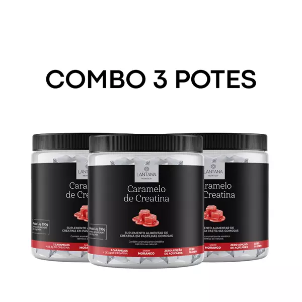 Imagem de Caramelo de creatina (morango) 3 potes